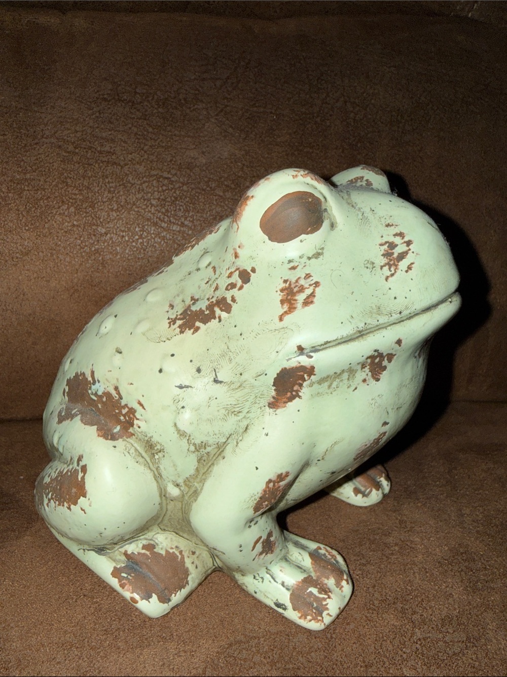 Rustic Mint Ceramic Frog Statue - Home Accents